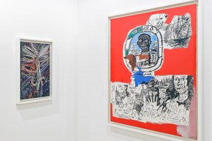 Mark Grotjahn and Jean-Michel Basquiat, <a href='/art-galleries/gagosian-gallery/' target='_blank'>Gagosian</a>, Art Basel (13–16 June 2019). Courtesy Ocula. Photo: Charles Roussel.